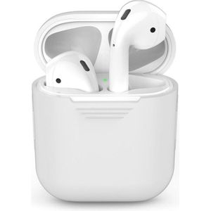 Jumada's Apple Airpods hoesje - ""Geschikt"" voor Airpods 1 en 2 - Softcase - Wit - Beschermhoesje