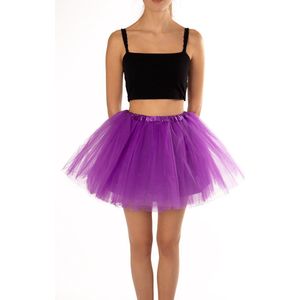 KIMU® Tutu Paars Tule Rokje - Maat L XL XXL - Paarse Petticoat Rok Dames - Onderrok Tulerok Volwassenen Punk Zeemeermin Festival