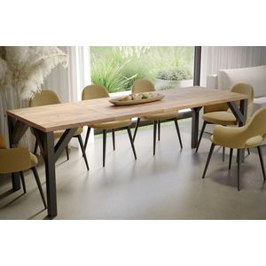 Uitschuifbare Eetkamertafel Aurora Kloostereiken – 80-265 cm – Stijlvol & Duurzaam – Verlengbaar – Onderhoudsvriendelijk – Geschikt voor 8 Personen