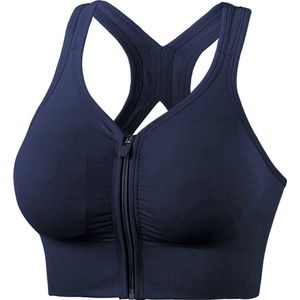 *** Small(S) Sportbeha voor Fitness, Yoga & meer - Met Rits & Voorsluiting - Shock-absorptie - Compressie - van Heble® ***