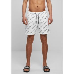 Urban Classics - Pattern whitescriptlogo Zwemshorts - 3XL