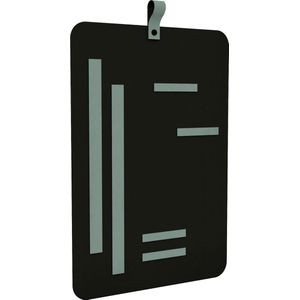 Magneetbord 50x35 Handles and more® | VAALGROEN / bord: Zwart (inclusief 6 leren magneet magneetstrips - magneetbord zwart staal - magneetborden)
