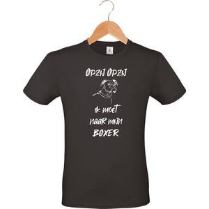 mijncadeautje - T-shirt unisex - zwart - Opzij Opzij ik moet naar mijn : Boxer - maat XXL