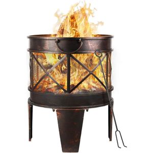 Gran Vida® - Vuurkorf - Antieke Roest Look - Draagbaar en Veilig - Multifunctioneel Design
