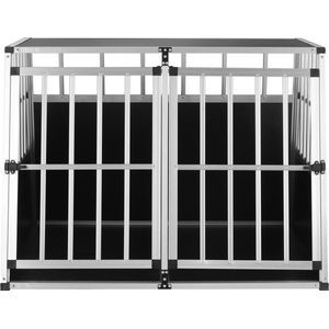 Cadoca Honden Transportbox XL – Aluminium – 97x90x70cm - Afsluitbaar