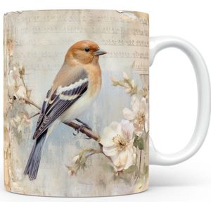 Mok met Sneeuwgors Beker voor koffie of tas voor thee, cadeau voor dierenliefhebbers, moeder, vader, collega, vriend, vriendin, kantoor