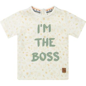 T-shirt "" I'M THE BOSS "" - Off white - Ducky Beau - maat 74