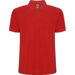 Rode heren unisex Polo korte mouwen Pegaso merk Roly maat M