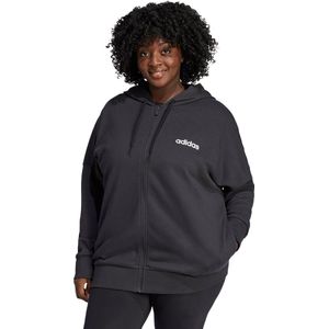 adidas Sportswear Essentials Linear French Terry Ritshoodie - Dames - Zwart- 4X