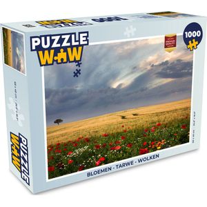 Puzzel Bloemen - Tarwe - Wolken - Legpuzzel - Puzzel 1000 stukjes volwassenen