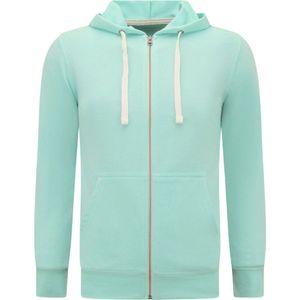 Hoodie Heren met Rits - Trainingsvest Heren - Sportvest - Mint Groen