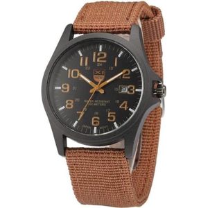 New Military Horloge Bruin / Zwart | Nylon | Ø 40 mm