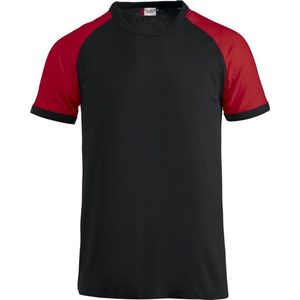 Clique Raglan-T 029326 - Zwart/ Rood - XL