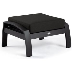 tierra outdoor - Valencia hocker - footstool - inclusief kussen charcoal frame - zwart kussen