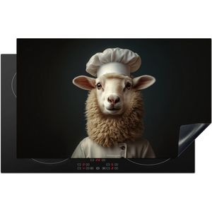 KitchenYeah® Inductie beschermer 85x50 cm - Schaap - Wol - Kok - Kookplaataccessoires - Afdekplaat voor kookplaat - Inductiebeschermer - Inductiemat - Inductieplaat mat - Keuken decoratie