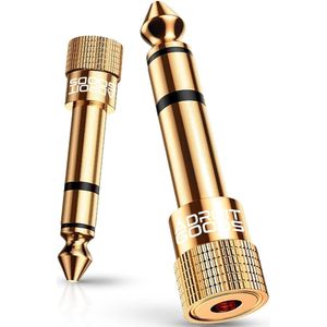 AdroitGoods 6.35mm Male naar 3.5mm Female Audio Jack Adapter - Gold plated