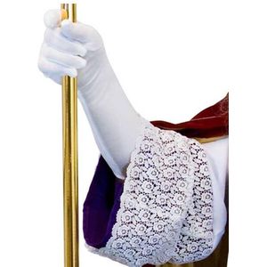 Lange Sinterklaas handschoenen wit.