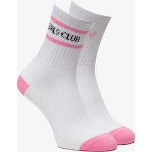 2 paar halfhoge meisjes sokken met tekstopdruk - Roze - Maat 23/26