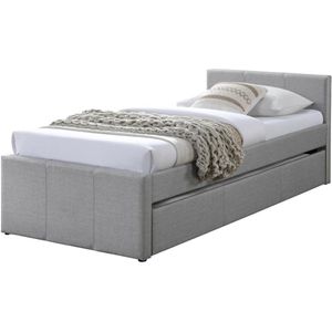 Vente-unique Uitschuifbed 90 x 190 cm - Stof - Grijs - DORITALO L 208.5 cm x H 76.7 cm x D 95 cm