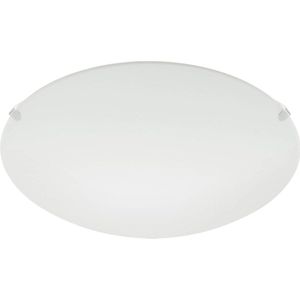 1 lichtbron wandlamp stalen plafondlamp - wit glas - wit gesatineerd - fitting E27