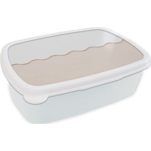 Broodtrommel Wit - Lunchbox Zomer - Wit - Roze - Brooddoos 18x12x6 cm - Brood lunch box - Broodtrommels voor kinderen en volwassenen
