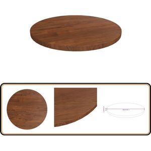 vidaXL Tafelblad Rond - 30x1,5 cm - Massief Eikenhout Eikenhouten Tafelblad - Tafelblad Rond - Salontafel Blad - Bijzet Tafellade - Bartafel Blad