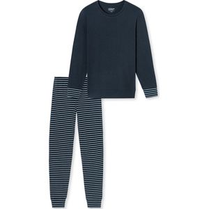 Schiesser Pyjama lange broek - 835 Blue - maat 42 (42) - Dames Volwassenen - 100% katoen- 181753-835-42