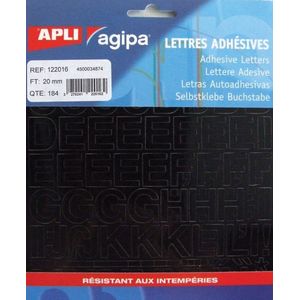 Agipa etiketten cijfers en letters letterhoogte 20 mm, 184 letters