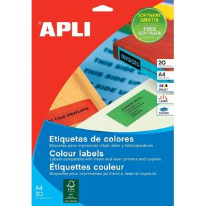 Adhesives/Labels Apli 70 x 37 mm Red A4 20 Sheets