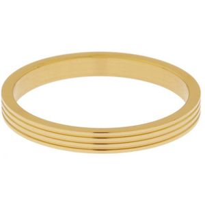 Essentialistics - Ring minimalistisch fijne lijntjes - Maat 17 - Goudkleur - Stainless steel (verkleurt niet)