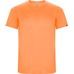 Fluorescent Oranje unisex ECO sportshirt korte mouwen 'Imola' merk Roly maat 140 / 12