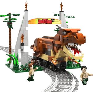 CadaBricks bouwpakket - Dinosaurus Trein bestaande uit 1039 onderdelen - Technische bouwset