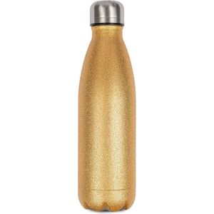 Stainless steel thermo fles 500 ml glitter goud