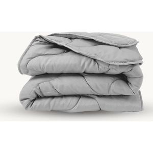 Y-NOT Mat Satijn Dekbed Grijs 200x220 - Tweepersoonsdekbed - Dekbed Zonder Overtrek - Mat Satijn Dekbed - Wasbaar Hoesloos Dekbed - 30 dagen proefslapen - Bedrukt dekbed - Dekbed met vaste overtrek - All year winterdekbed & zomerdekbed