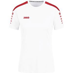 Jako Power Shirt Korte Mouw Dames - Wit / Rood | Maat: 34