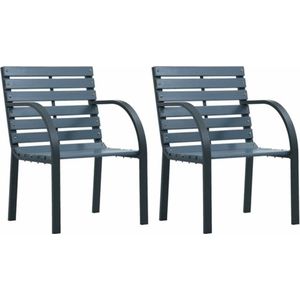 vidaXL - Tuinstoelen - 2 - st - hout - grijs