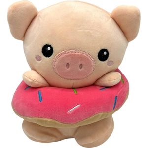 Kawaii Kuties - Donut Varkentje knuffel - 23 cm - Pluche