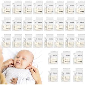 30 stuks opbergzakken 250 ml diepvrieszakken voor moedermelk en babyvoeding - vriezer vershouden melk groentesap rijstpasta Moedermelk bewaarzakjes
