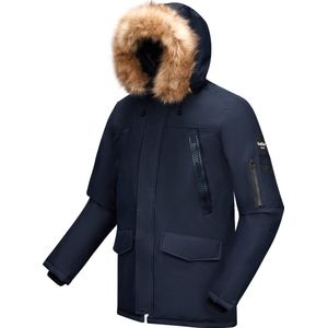 Heren Jas winter met Ballin Est. 2013 Parka Philipp Print - Blauw - Maat XL