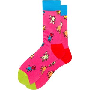 Winkrs | Modern Art Sokken | | Kunst, schilderen, grappige sokken | 39-45 | Roze