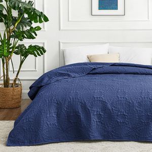Inovra ® Ultra Zachte en Stijlvolle Microvezel Bedsprei met Muntenpatroon voor Alle Seizoenen