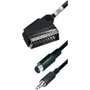 S-VHS en 3,5mm Jack (m) naar Scart (m) kabel / zwart - 15 meter