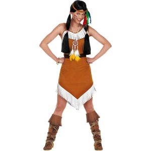 Widmann - Indiaan Kostuum - Sexy Indiaanse Jurk Nature Kostuum Vrouw - Bruin - Large - Carnavalskleding - Verkleedkleding