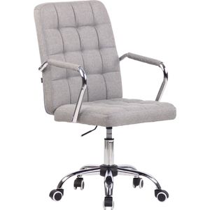Bureaustoel - Bureaustoel voor volwassenen - Design - In hoogte verstelbaar - Polyester - Grijs - 56x60x103 cm