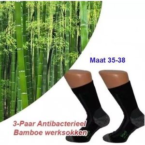 3-Paar Antibacterieel Bamboe werksokken | Maat 35-38