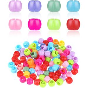 100 Pcs Mini Claw Hair Clips - Rainbow Mini Hair Clips Braid Clips Plastic Small Hair Claw Clips - Cute Candy Colors Hair Decorations - Hair Braids Maker Beads Clip