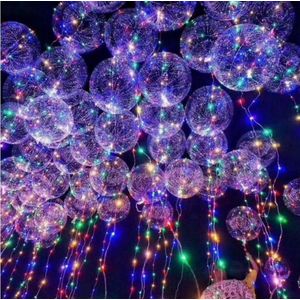 Bobo Ballonnen | Led-licht | 4 kleuren | Transparante balonnen | Versiering | Feest | Ballon | Lichtjes | Lampjes | Feestdagen