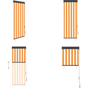vidaXL Rolgordijn voor buiten 60x250 cm wit en oranje - Rolgordijn - Rolgordijnen - Tuinrolgordijn - Tuinrolgordijnen