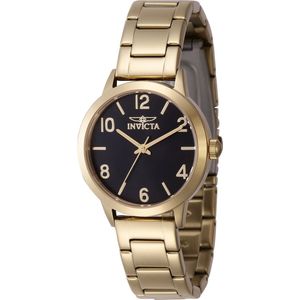 Invicta - Wildflower 47273 - Dames Horloge - Waterdicht - Analoog - Roestvrij Staal - Zwarte Wijzerplaat