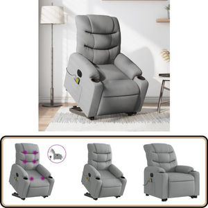 vidaXL Sta-op Massagestoel - Elektrisch - Lichtgrijs Sta-opstoel - Massageruimtelijke Meubels - Elektrische Stoelen - Loungestoel - Comfortstoelen